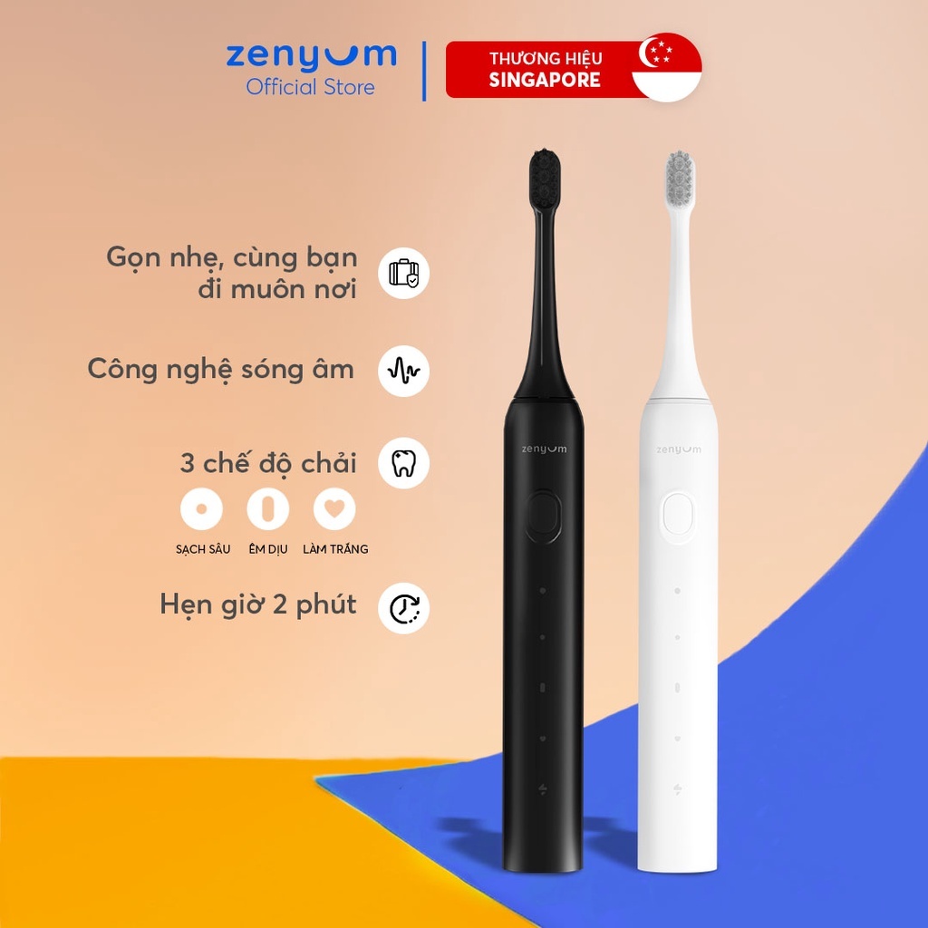 Ảnh Bàn chải điện Zenyum Sonic Go - Công Nghệ Singapore - Màu Trắng/Đen 2