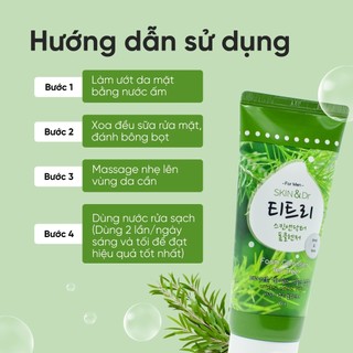 Sữa rửa mặt tràm trà cho da mụn Dr.for Skin Tea Tree