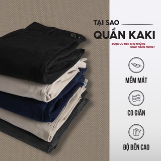 Quần Kaki dài Nam Chất Đẹp Dáng Âu Co Dãn Slimfit Avocado màu đen xanh dáng ôm gọn big size 28-36 cao cấp