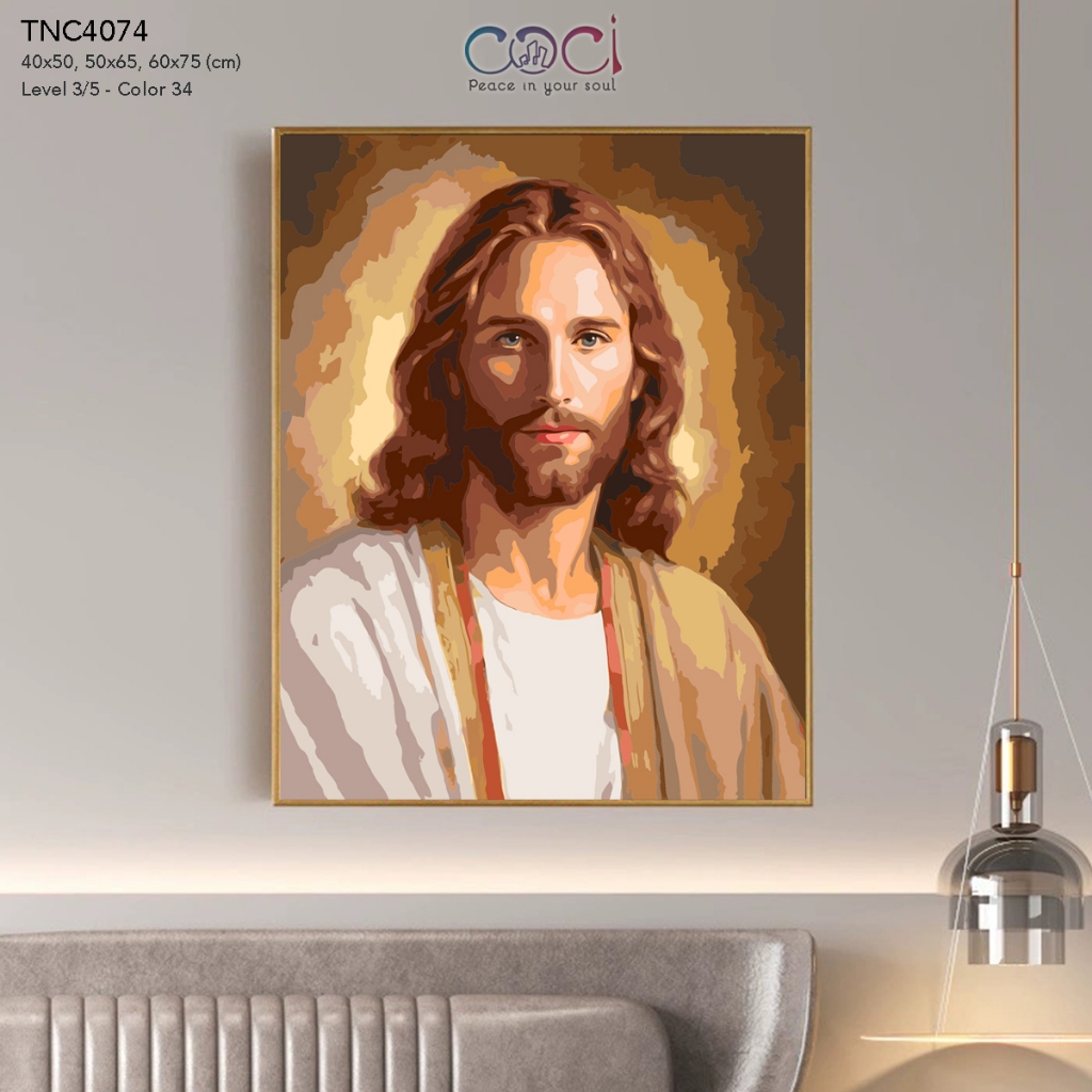 Tranh tô màu theo số Công giáo Chúa Giêsu COCI đã căng khung TNC4074