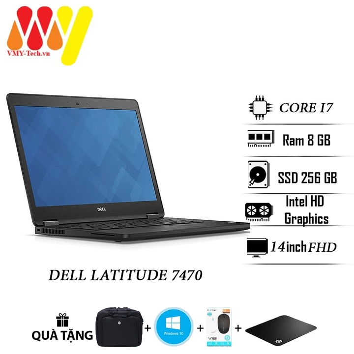 Dell Latitude 7470, Laptop Dell E7470 core i7-6600U/8GB/SSD 240GB/14inch Full HD,Laptop Lướt zin 99%