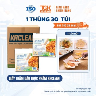Thùng 30 bịch giấy thấm dầu thực phẩm KRCLEAN - Giấy thấm hút dầu mỡ, đồ chiên rán, loại bỏ dầu thừa