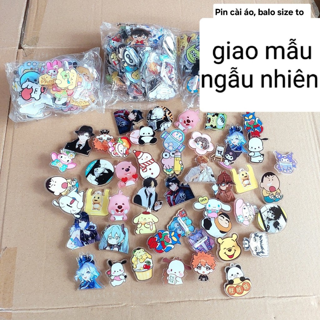 Huy hiệu Ghim cài sticker, pin cài trang trí áo balo bằng mica | Shopee ...