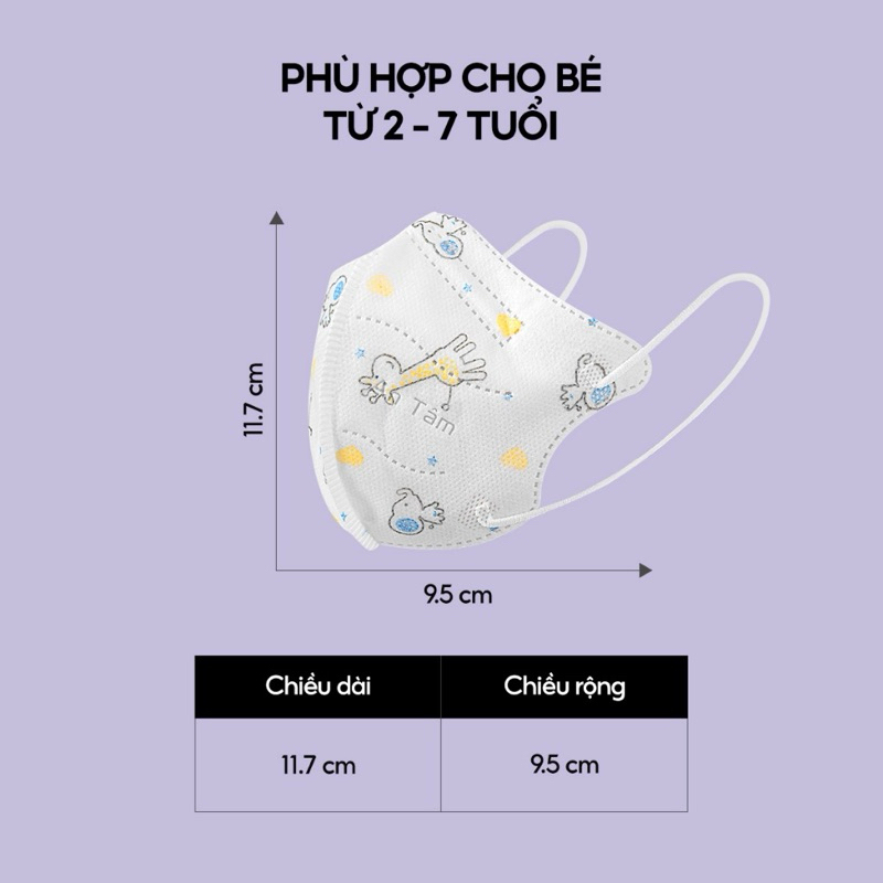Thùng 100 cái - Khẩu trang y tế 6D kháng khuẩn Chống bụi mịn cho bé Chính Hãng AN TÂM