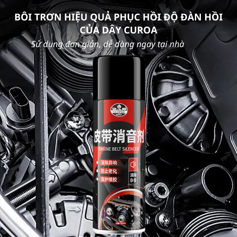 Bình Xịt Dưỡng Dây Curoa Gioăng Cao Su LUJESHI Tăng Tuổi Thọ Dây Đai Giảm Tiếng Ồn Động Cơ Ô Tô