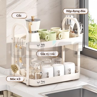 GSlife Kệ Úp Cốc Có Khay Nước Đa Năng-Khay Để Chén Kệ Gia Vị Vật Liệu PP Dày, Có Thể Tháo Rời Để Vệ Sinh