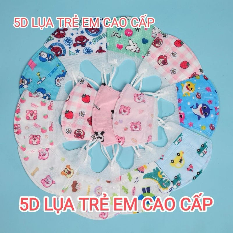 [ Thùng 100c Vải Lụa ] Khẩu trang 5d bé  cao cấp Mềm Mịn - Ngăn Ngừa Bụi Mịn - Chống Tia UV