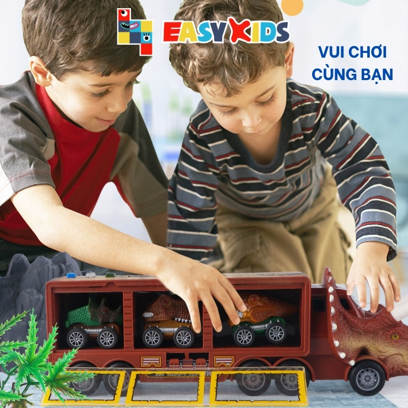 Xe quán tính khủng long có đèn nhạc Món quà sinh nhật trẻ nhỏ EASYTOYS