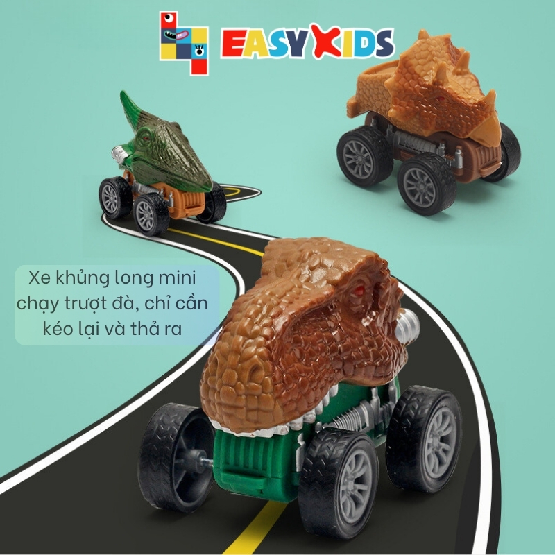 Xe quán tính khủng long có đèn nhạc Món quà sinh nhật trẻ nhỏ EASYTOYS