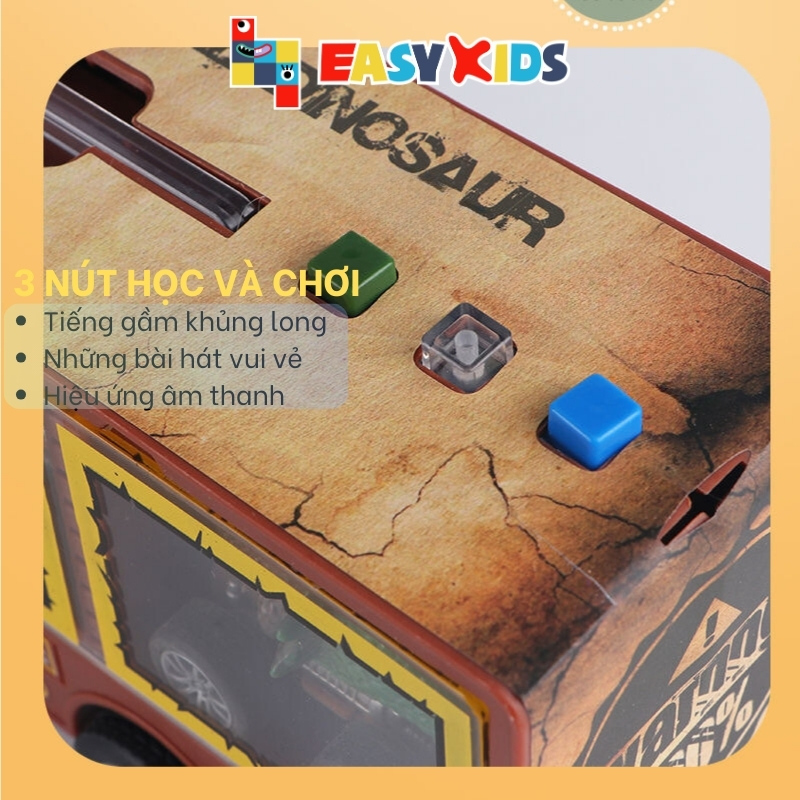 Xe quán tính khủng long có đèn nhạc Món quà sinh nhật trẻ nhỏ EASYTOYS