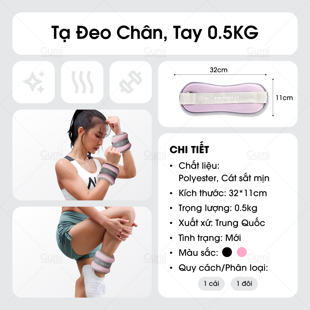 Tạ Đeo Chân Tay Chạy Bộ Tập Gym Chơi Thể Thao 0.5kg - TaChan0.5kg
