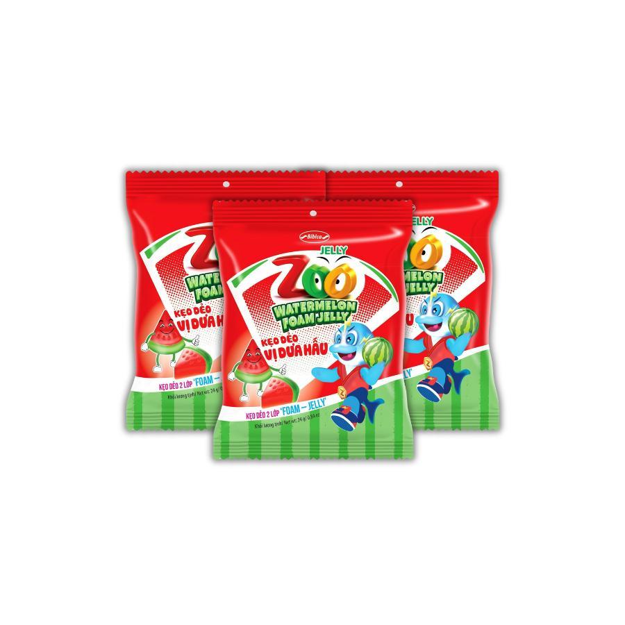 Ảnh Kẹo Dẻo Zoo Foam Jelly Dưa hấu Bibica 24g 2
