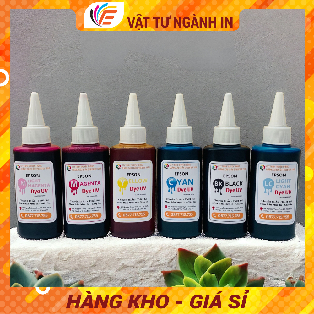 Mực Máy In EpSon Mực Dye UV Dùng Cho Máy In Phun Mực Inktec Chính Hãng Chai 100ml