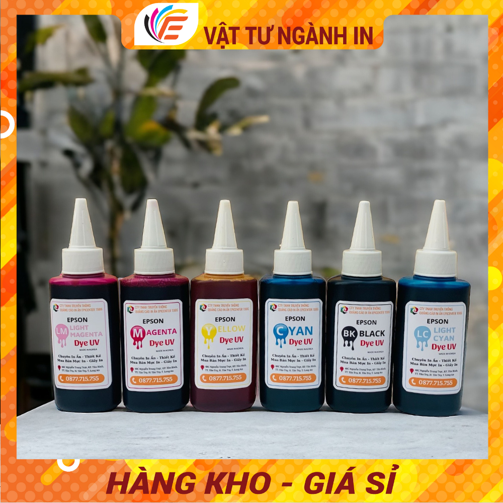 Mực Máy In EpSon Mực Dye UV Dùng Cho Máy In Phun Mực Inktec Chính Hãng Chai 100ml