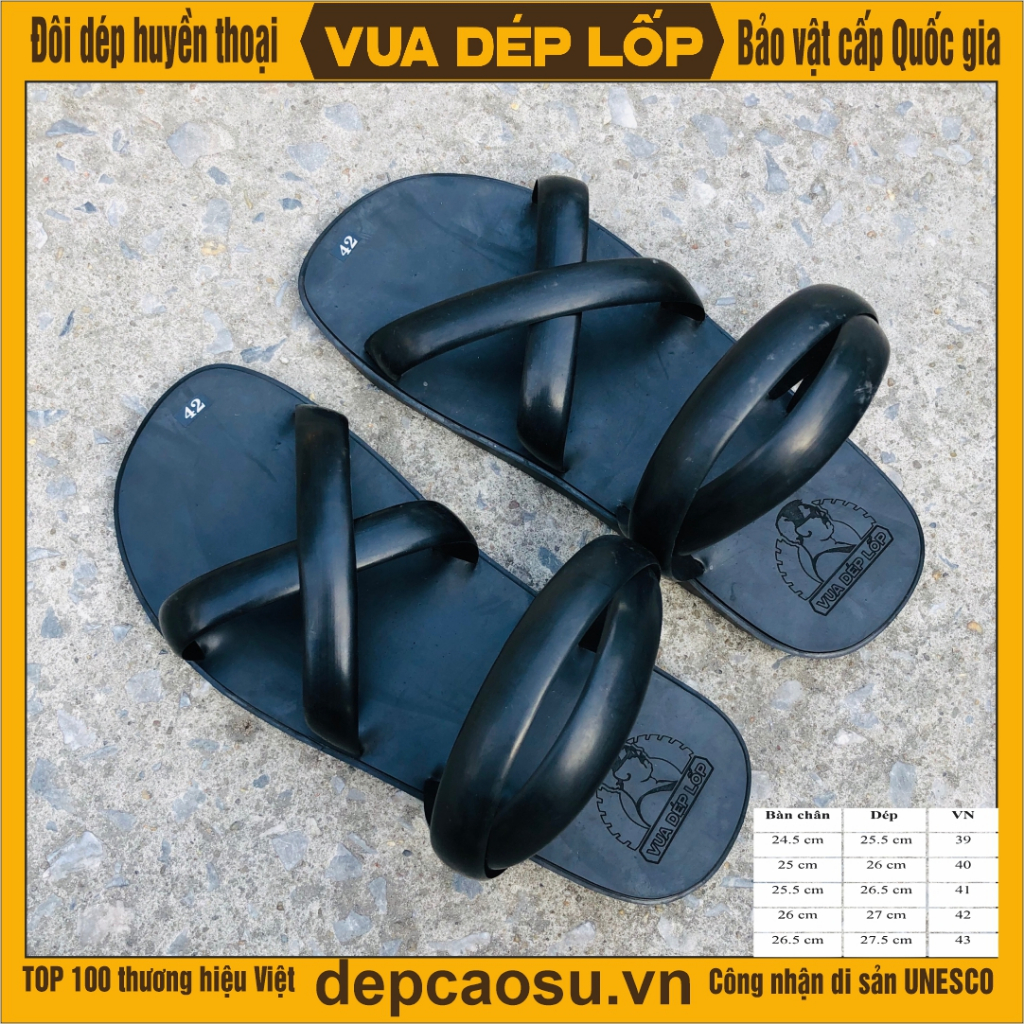 Dép cao su 4 quai khe sanh lốp máy bay VUA DÉP LỐP