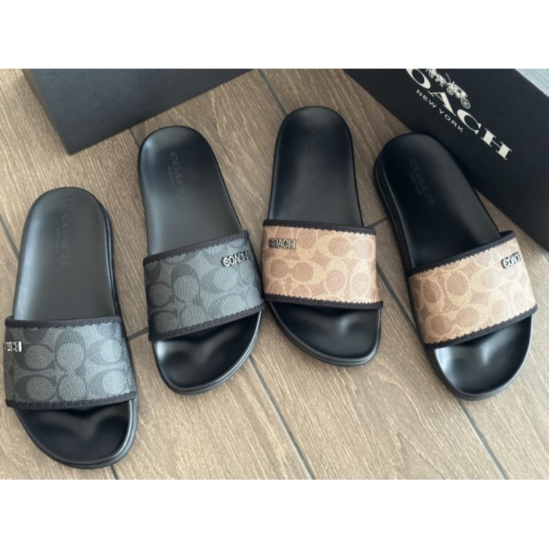 Dép nam quai ngang Coach men Full thùng hộp tem giấy lụa | Shopee Việt Nam