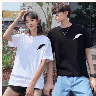 Áo cặp nam nữ, áo thun đôi in hình lông vũ ( GIÁ 1 ÁO) chất cotton thoáng mát thấm hút