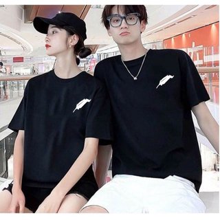 Áo cặp nam nữ, áo thun đôi in hình lông vũ ( GIÁ 1 ÁO) chất cotton thoáng mát thấm hút
