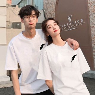 Áo cặp nam nữ, áo thun đôi in hình lông vũ ( GIÁ 1 ÁO) chất cotton thoáng mát thấm hút