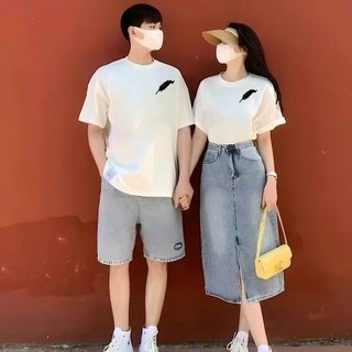 Áo cặp nam nữ, áo thun đôi in hình lông vũ ( GIÁ 1 ÁO) chất cotton thoáng mát thấm hút