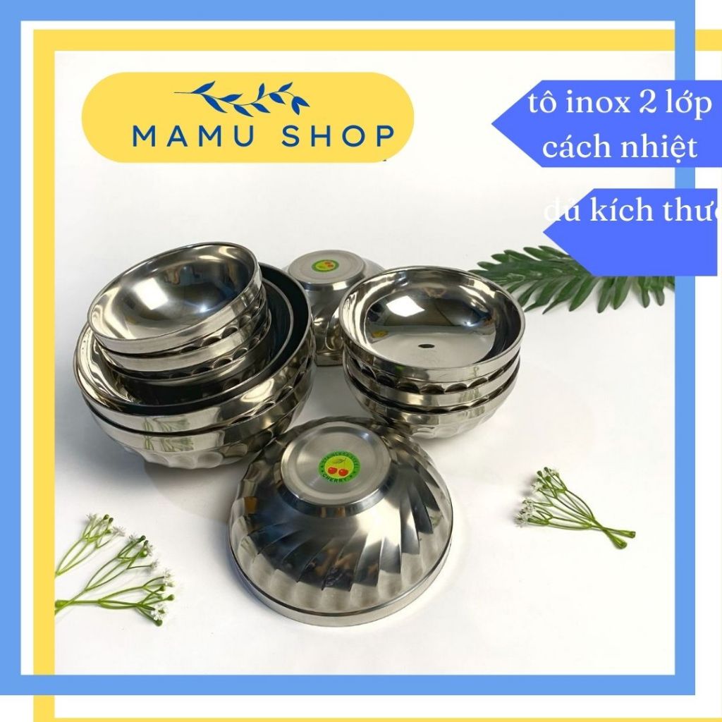 Tô inox 2 lớp cách nhiệt đủ kích thước Mamu shop M142 | Shopee Việt Nam