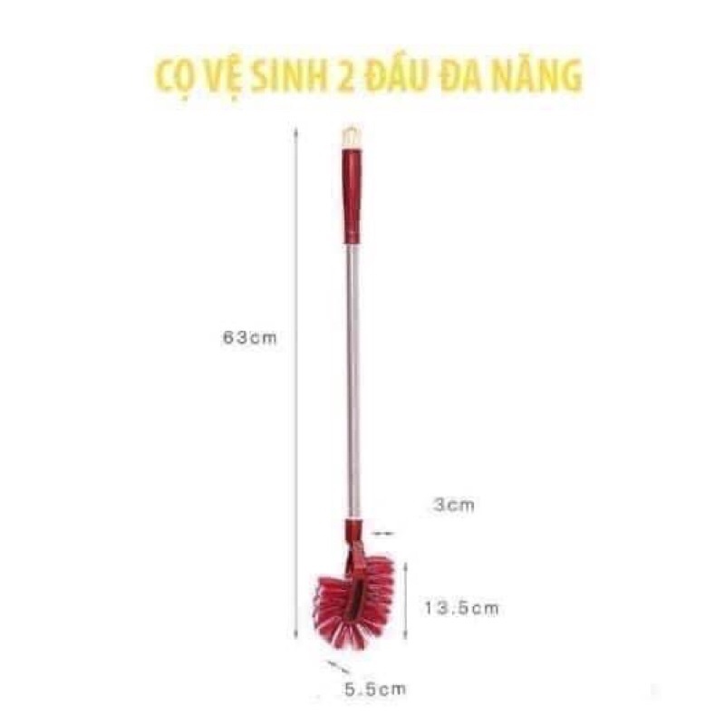 Cọ Vệ Sinh Toilet, Cọ Vệ Sinh Bồn Cầu Cán Dài Bằng Inox