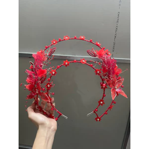 mấn cô dâu cách tân viền hoa và hạt trai