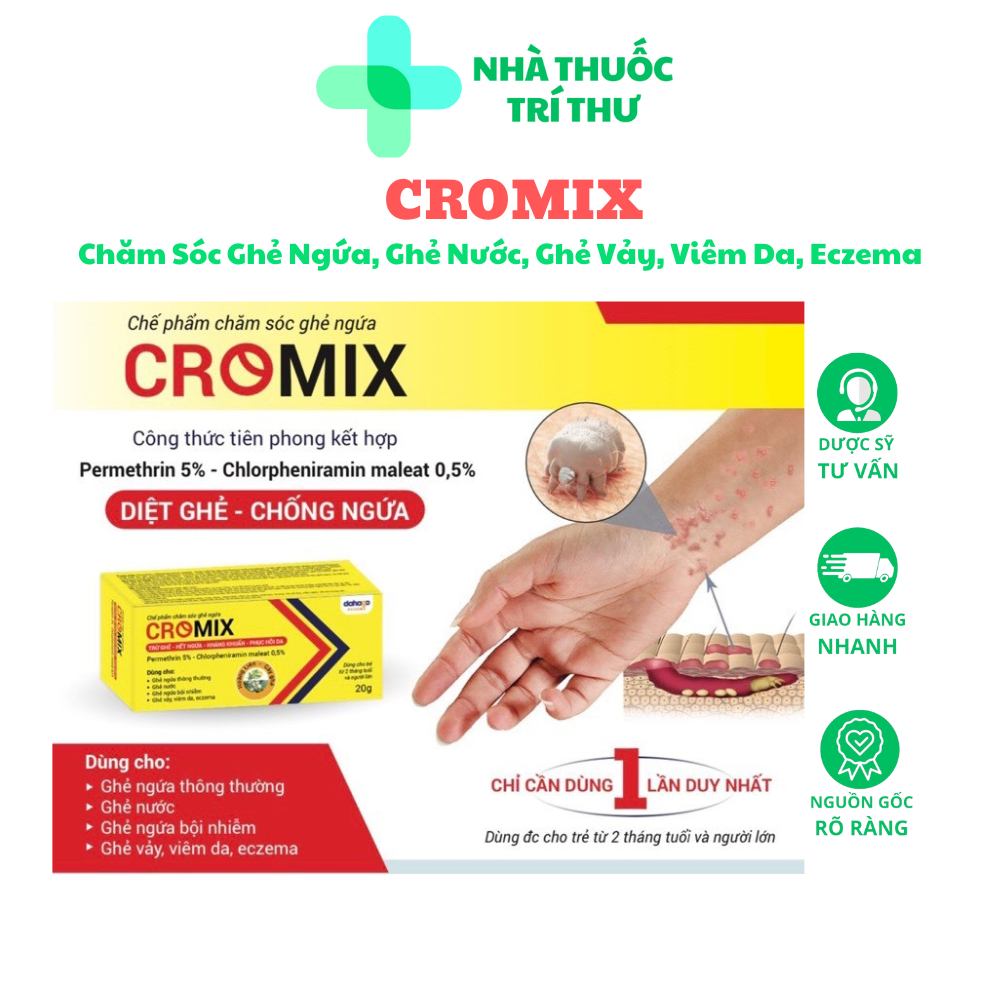 Kem Diệt Ghẻ CROMIX - Chăm Sóc Ghẻ Ngứa, Ghẻ Nước, Ghẻ Vảy, Viêm Da ...