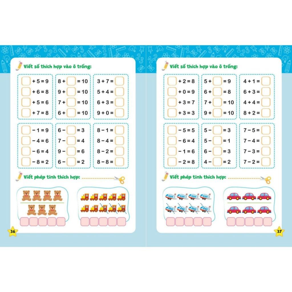 Sách - Rèn Kỹ Năng Cộng Trừ Trong Phạm Vi 10 - Bí quyết học giỏi cho trẻ 4-6 tuổi tính toán nhanh
