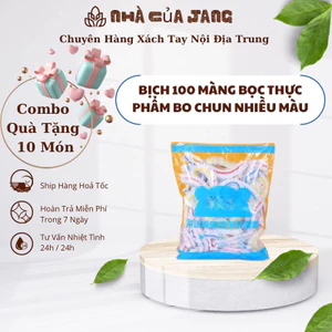 Túi 100 Màng Bọc Thực Phẩm Bo Chun 3 Màu Đa Dụng, Dai Bền, Có Thể Tái Sử Dụng - Túi Gấu Nâu Bọc Thực Phẩm - Nhà của Jang