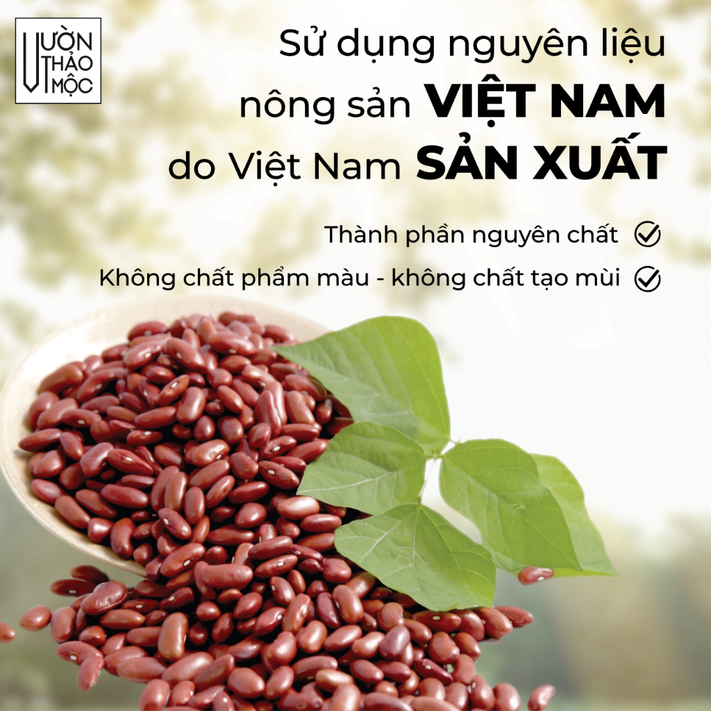 Ảnh Bột đậu đỏ Vườn Thảo Mộc nguyên chất 100% Organic, đắp mặt nạ dưỡng da, tắm trắng, tẩy sạch da chết 2