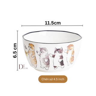 Chén sứ Mèo Bắc Âu DƯ DƯ - 4.5inch