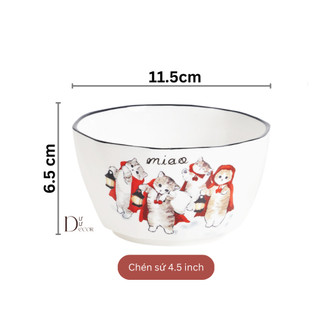 Chén sứ Mèo Bắc Âu DƯ DƯ - 4.5inch