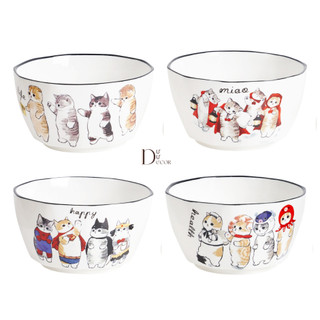 Chén sứ Mèo Bắc Âu DƯ DƯ - 4.5inch
