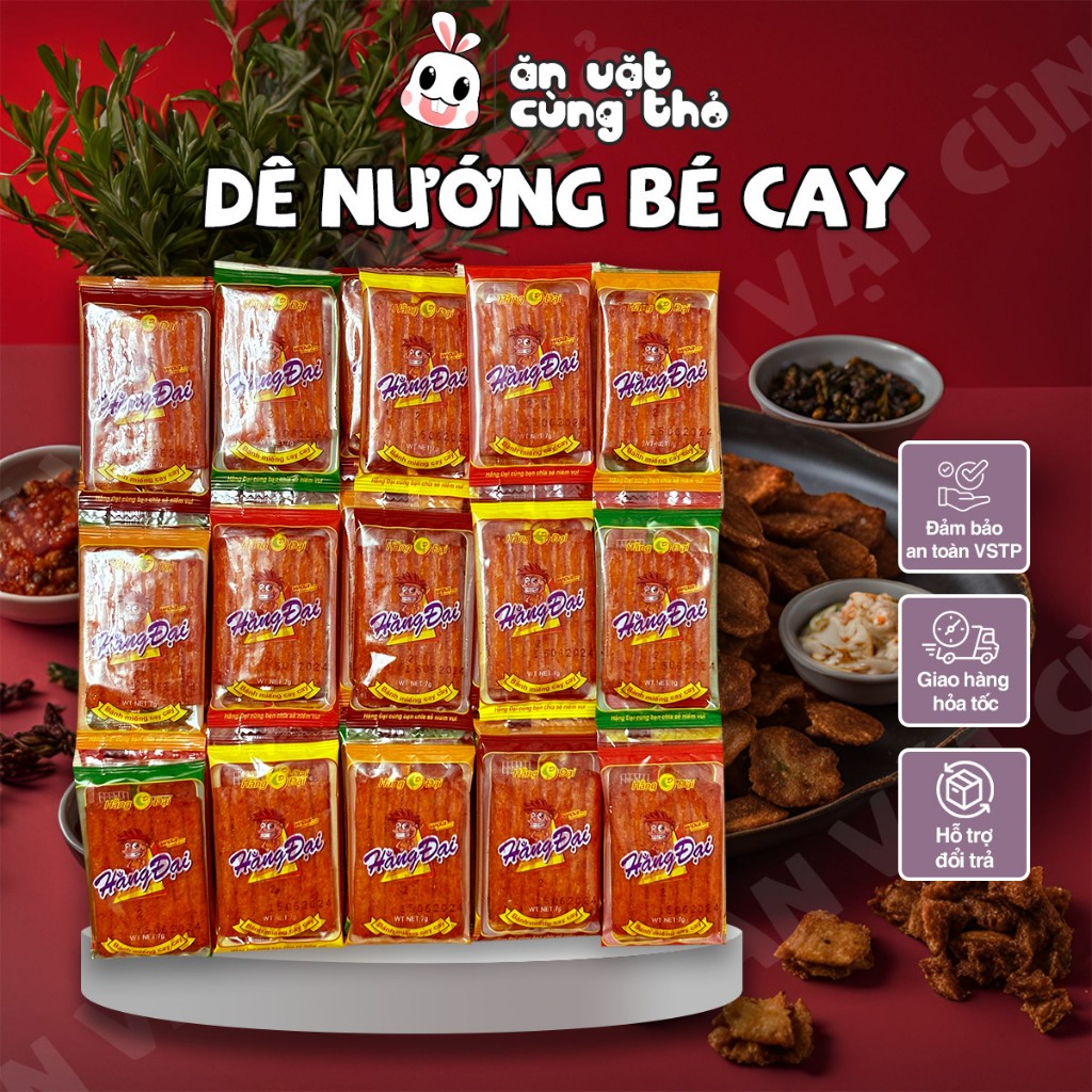 Combo 60 gói Snack Sườn Dê Nướng Hằng Đại, Pò Miếng Hằng Đại Mini, bim ...