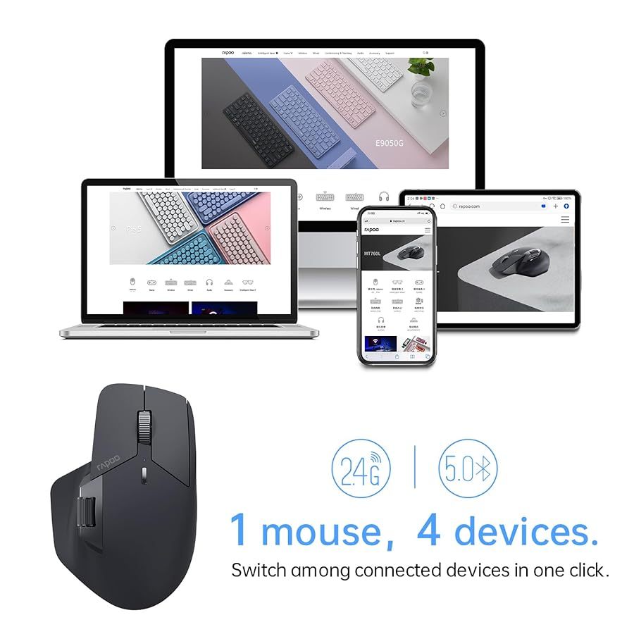 Chuột Không Dây Rapoo MT760M mini / MT760  (Bluetooth / USB 2.4G / Có dây - Hàng Chính Hãng) | BigBuy360 - bigbuy360.vn