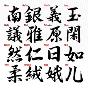 Tem Tên Chữ N Hoa Thư Pháp Decal PVC Chất Liệu Siêu Dày Chống Thấm Nước