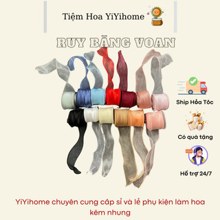 Ruy Băng Voan Viền Bèo Dùng Làm Dây Gói Hoa, Gói Quà, Làm Nơ Bờm, Phụ Kiện Tóc, Phụ Kiện May Mặc YIYIHOME