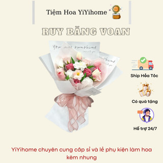 Ruy Băng Voan Viền Bèo Dùng Làm Dây Gói Hoa, Gói Quà, Làm Nơ Bờm, Phụ Kiện Tóc, Phụ Kiện May Mặc YIYIHOME