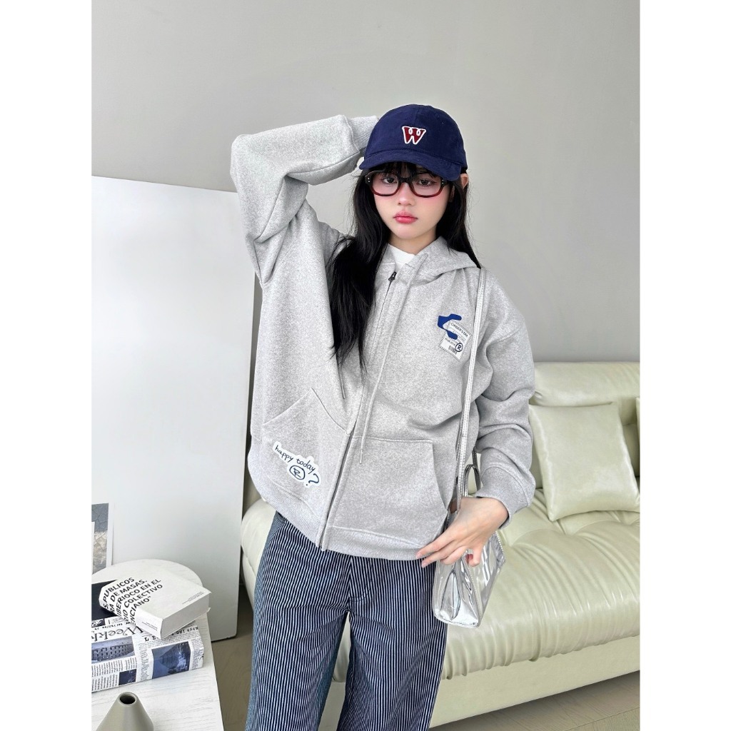Áo Hoodie Zip Feeling Cinder, Áo Khoác Nam Nữ Form Rộng Local Brand Chính Hãng