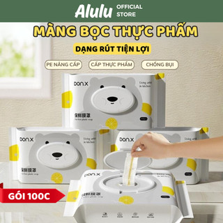 Màng Bọc Thực Phẩm 100-500c PE Siêu Dai Có Nắp Đậy Kín Chống Bụi, Bọc Thực Phẩm Dạng Rút Tiện Lợi, Kho Sỉ Gia Dụng Alulu