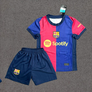 Bộ Quần Áo Bóng Đá Trẻ Em, Áo Đá Banh Trẻ Em CLB Barca Mùa mới in tên số Messi