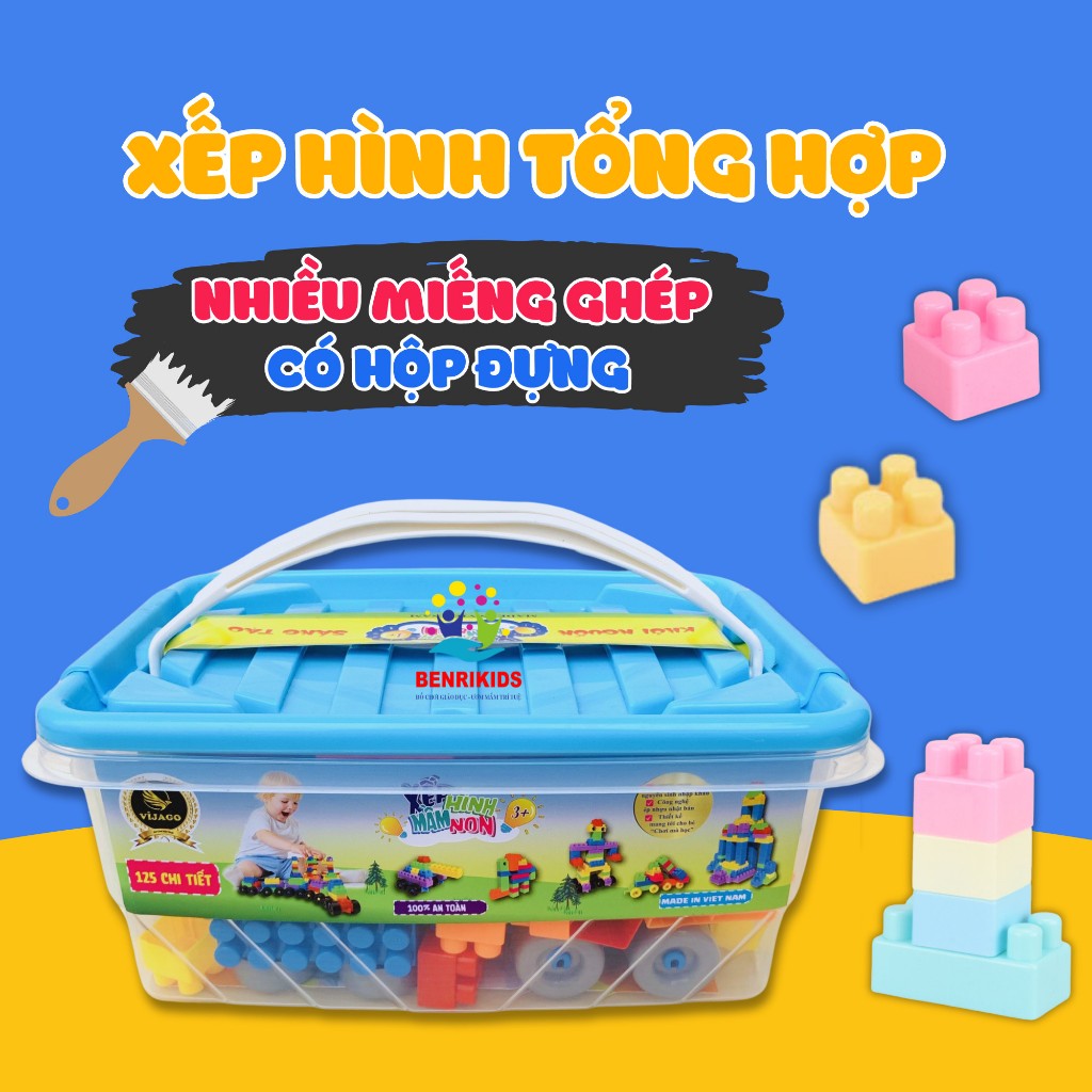 Ảnh Đồ Chơi Xếp Hình Cho Bé Loại To Nhiều Chi Tiết Lựa Chọn , Bộ Lắp Ghép Các Khối Cỡ Lớn Bằng Nhựa ABS Benrikids 1