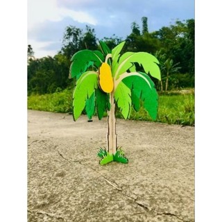 Cây bằng gỗ phối nỉ dạ cao 30cm, cây chơi góc, trang trí lớp học mầm non, cây steam
