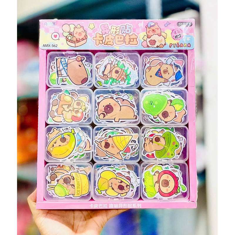 Lẻ 3 hộp nhỏ sticker cắt sẵn Capybara | Shopee Việt Nam