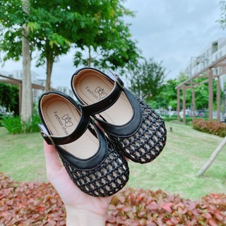 Giày búp bê rọ đan vintage quai ngang dính cho bé gái K067