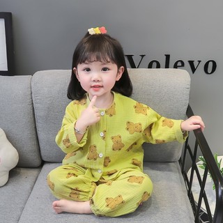 [MỚI 2024] Bộ PIJAMA, Bộ Đồ Ngủ Dài Tay Bemohome Vải Xô Muslin Mềm Mịn, Thoáng Mát Đáng Yêu Cho Bé Trai Bé Gái