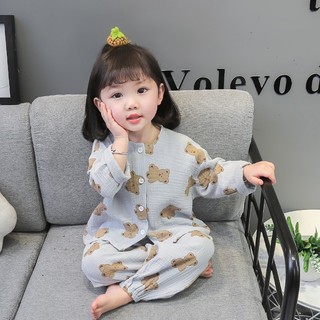 [MỚI 2024] Bộ PIJAMA, Bộ Đồ Ngủ Dài Tay Bemohome Vải Xô Muslin Mềm Mịn, Thoáng Mát Đáng Yêu Cho Bé Trai Bé Gái