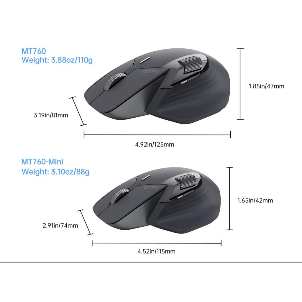 Chuột Không Dây Rapoo MT760M mini / MT760  (Bluetooth / USB 2.4G / Có dây - Hàng Chính Hãng) | BigBuy360 - bigbuy360.vn