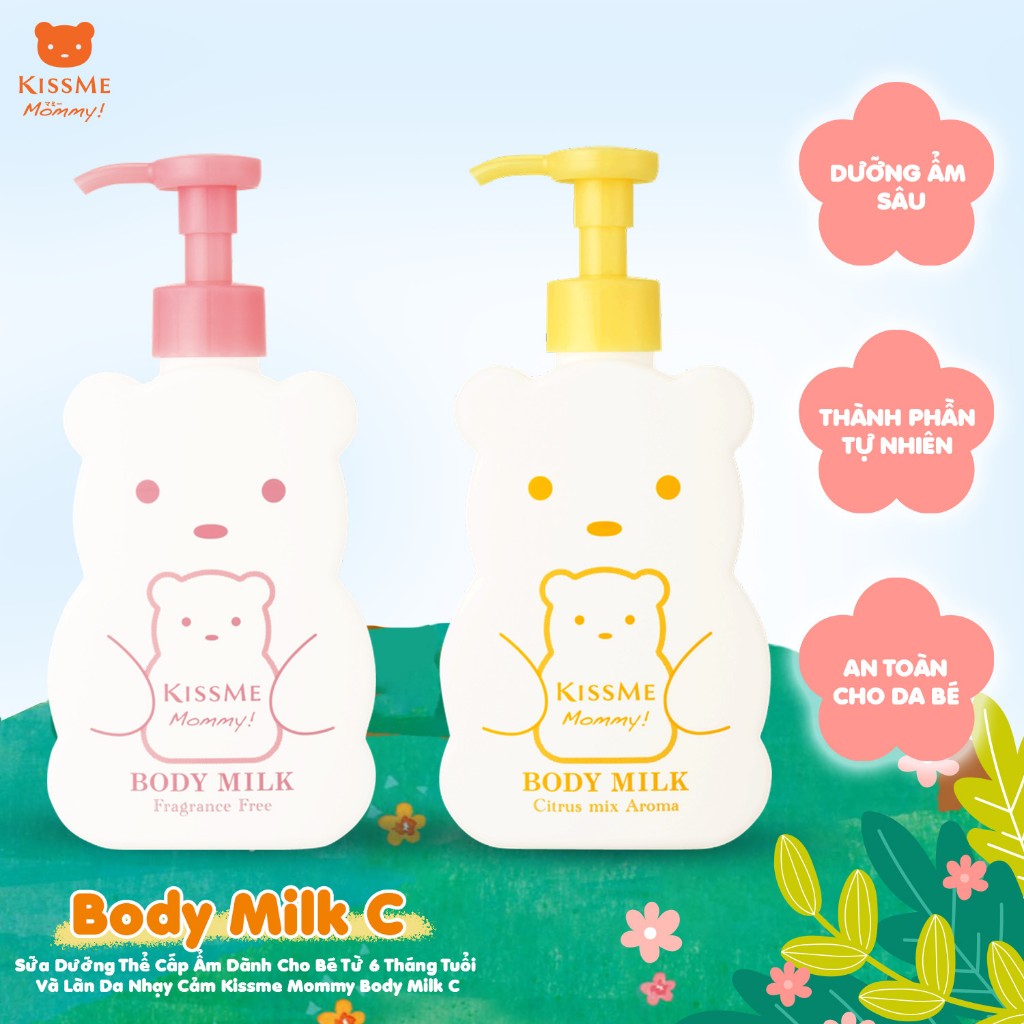 Sữa Dưỡng Thể Kissme Mommy Body Milk Cấp Ẩm Dành Cho Bé Từ 6 Tháng Tuổi Và Làn Da Nhạy Cảm 200mL